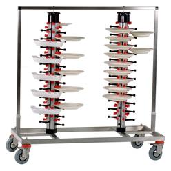 Plate Mate Plate-Mate PM96-160 Stainless Steel 96 Plates Twin Model Mobile Catering Rack, 650 lbs Capacity, 49-1/2" Height