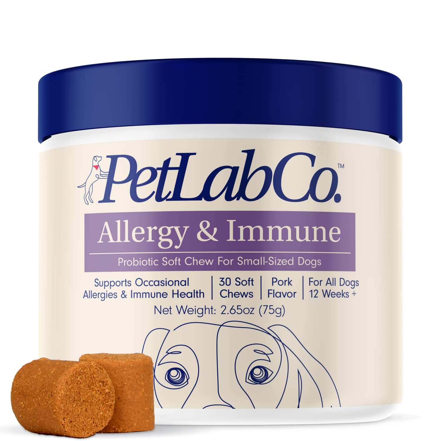 PetLab co. Allergy & Immune - Support Your Pup with Seasonal Allergies Intermittent Itchiness & Healthy Yeast Production Probiot