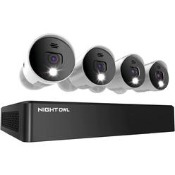 Night Owl Sp, Llc 8 channel Bluetooth Video Home Security camera System with (4) Wired 4K UHD IndoorOutdoor Spotlight cameras Au