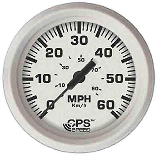 Faria 33147 Dress Speedometer GPS Studded 4" - White, 60 MPH