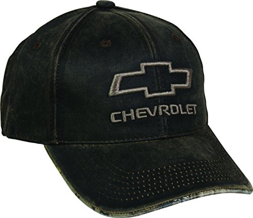 Outdoor Cap Mens Chevrolet Weathered Cap with Under Visor, Brown/Realtree Xtra, One Size