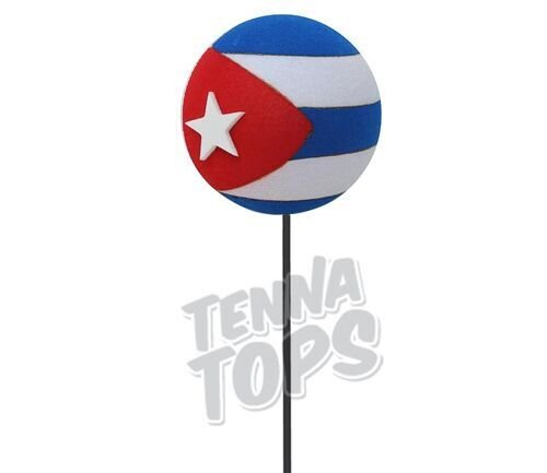 Tenna Tops Cool Cuba Cuban Flag Car Antenna Topper + Yellow Smiley Antenna Topper