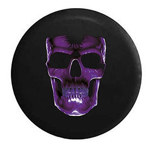 Steelcut 3D Cracked Grinning Skull Almost Glowing Purple Spare Tire Cover fits SUV Camper RV Accessories Black 32 in