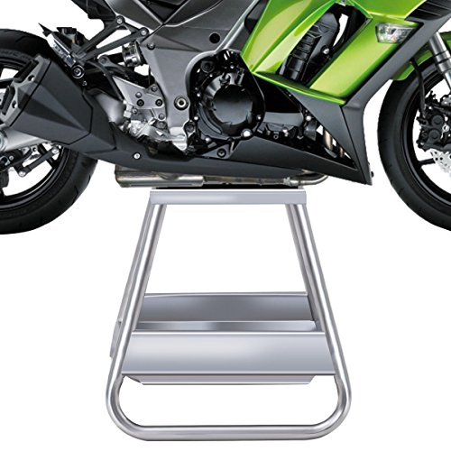 Goplus Motorcycle Motocross Dirt Bike Panel Stand Hoist Maintenance Lift Jack 1000LB Capacity (10"× 10" with Removable Oil Pan)