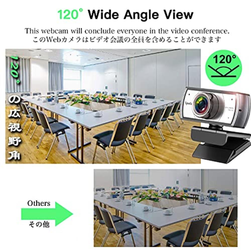Spedal Wide Angle Webcam, Software Control 120 Degree View Video Conference Distance Learning Remote Teaching Camera, Full HD 1080P Liv
