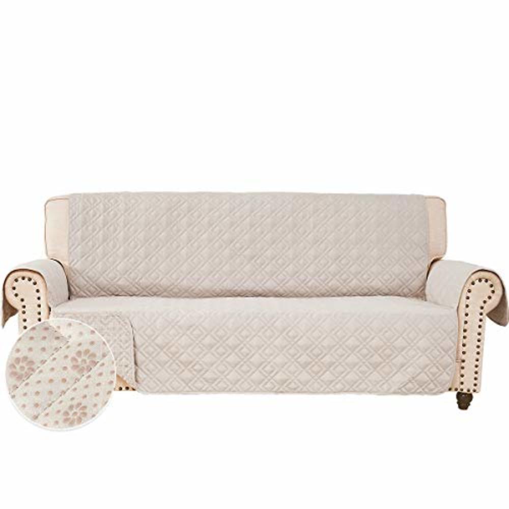 ROSE HOME FASHION Anti-Slip Sofa Cover for Leather Sofa, Couch Covers for 3 Cushion Couch, Slip-Resistant Couch Cover for Leathe