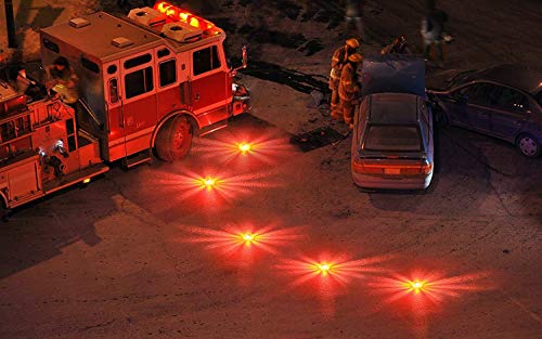 Performance Tool W2343 3 Piece LED Road Flare Flashing Warning Light (Roadside Flares Emergency Disc Beacon, Magnetic Base for C