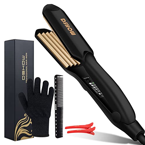 DSHOW Crimping Iron Hair Crimper for Hair DSHOW Hair Waver Volumizing Crimper with Titanium Ceramic Plates Styling Tools for Women Gir