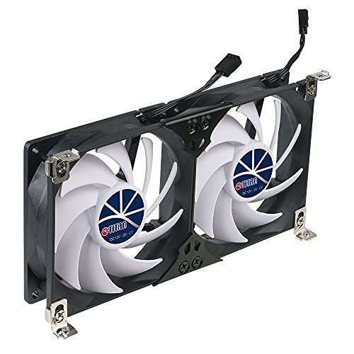 TITAN- 12V Dc Double Rack Mount Ventilation cooling Fan for Fridge Vent and Ventilation grille with Speed controller (90mm)