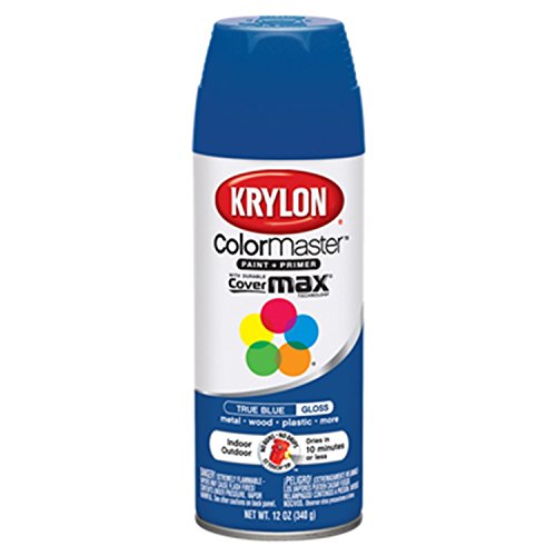 Krylon K05191007 ColorMaster Paint + Primer, Gloss, True Blue, 12 oz.