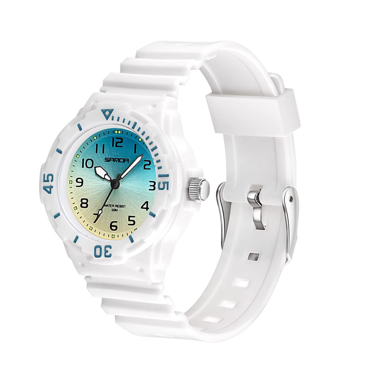WISHFAN Watches for Women Nurse Watches for Women with Second Hand girls  Easy Read Wrist Watch Waterproof Watch with calendar gifts (Whi