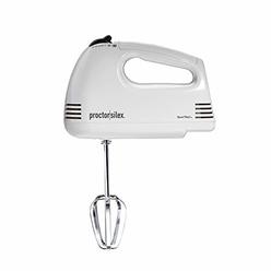 Proctor Silex 5 Speed Easy Mix Electric Hand Mixer with Bowl Rest, White (62509PS)