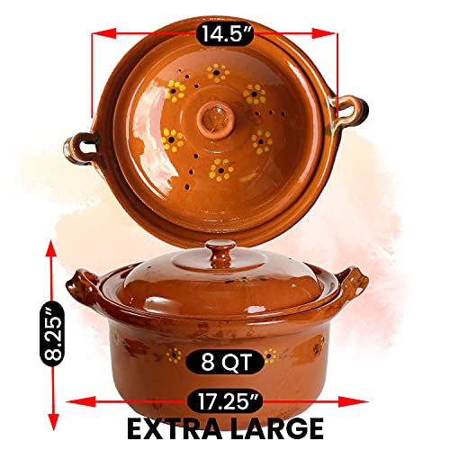 Ancient Cookware® Mexican Clay Pot, Extra Large, Terracotta
