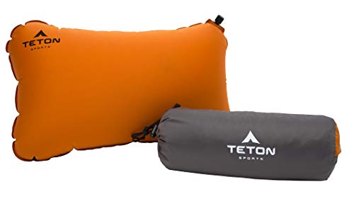 TETON Sports ComfortLite Self-Inflating Pillow; Support Your Neck and Travel Comfortably; Take it on the Airplane, in the Car, B