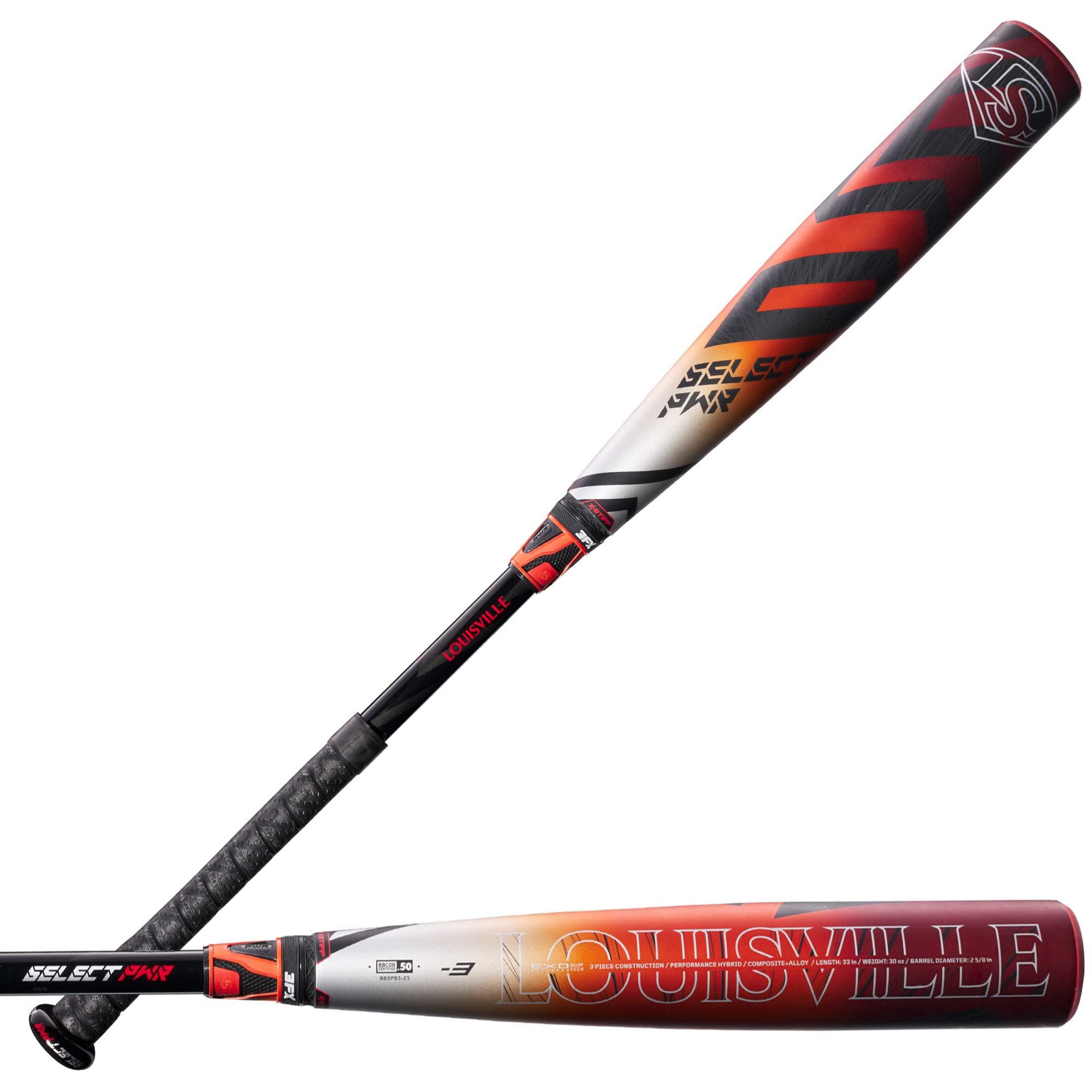 Louisville Slugger Select PWRA (-3) BBcOR Baseball Bat - 3128 oz