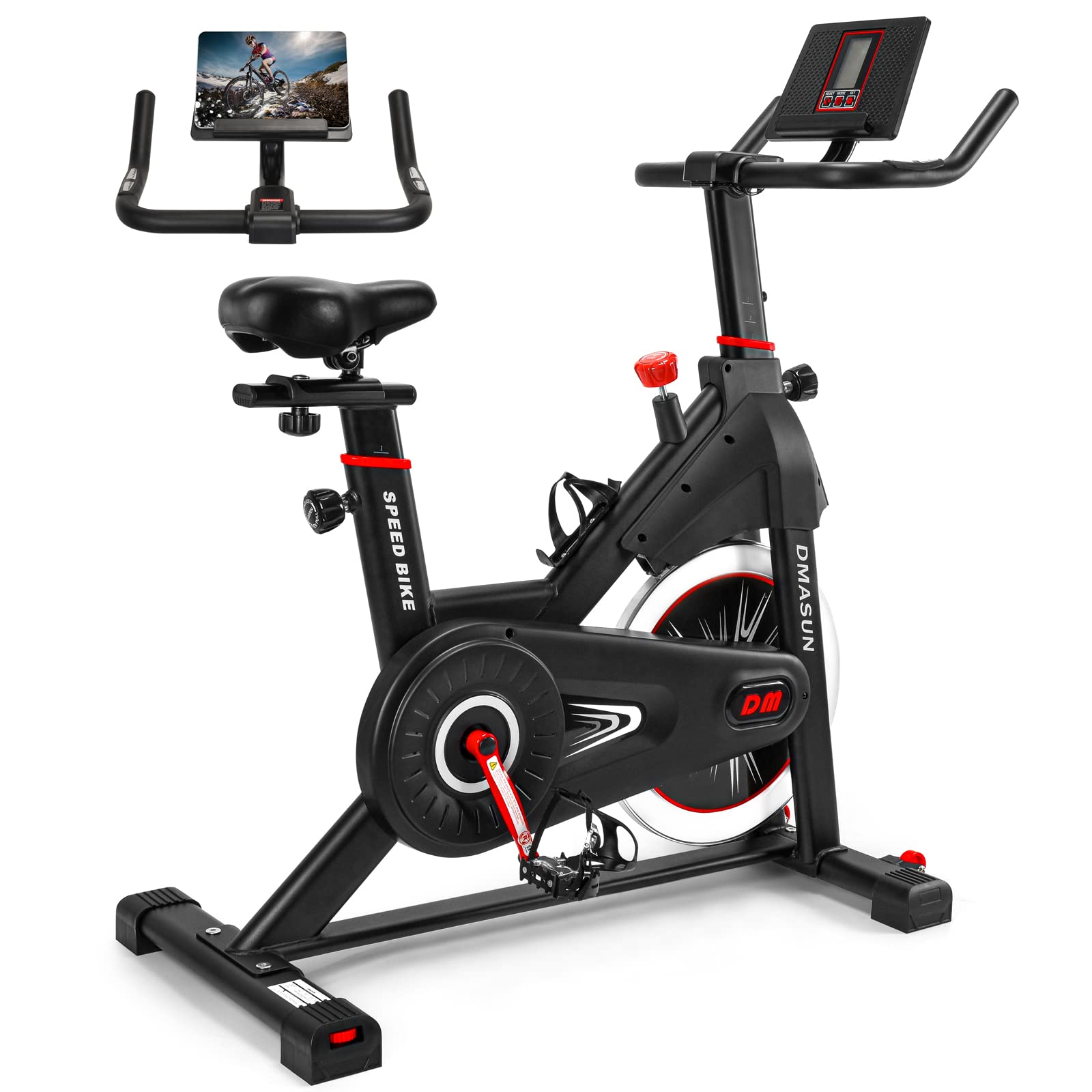 DMASUN Exercise Bike, Magnetic Resistance Stationary Bike, Indoor cycling Bike with comfortable Seat cushion, Digital Display wi