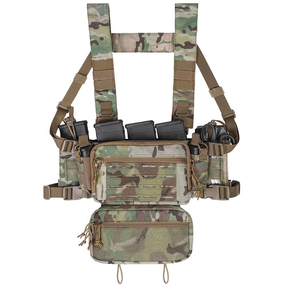 Tactical MOLLE Chest Rig Harness - Mag Pouch Compatible Gear System