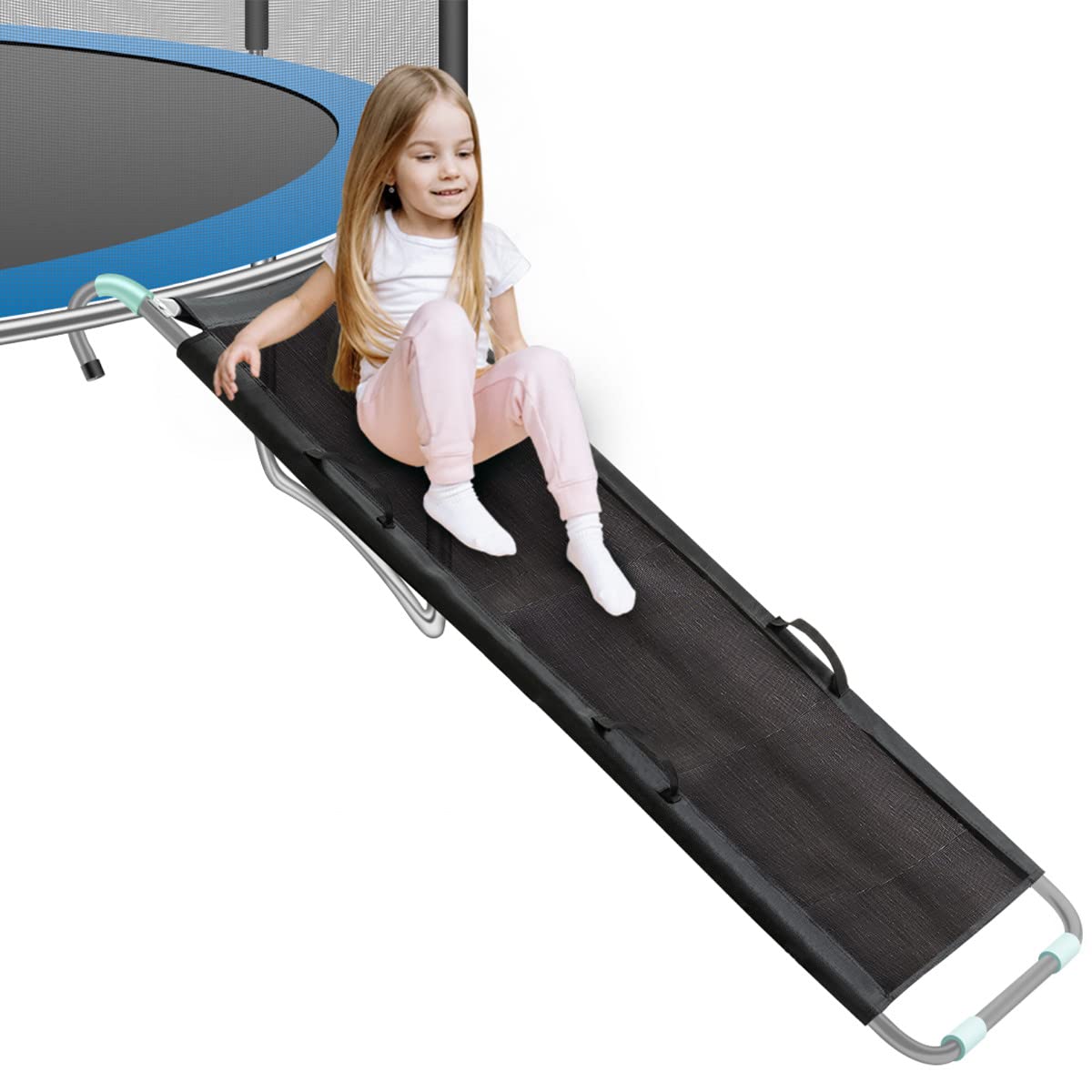 gemonExe Universal Trampoline Slide with Handles,Sturdy Trampoline Attachments with Strong Tear Resistant Fabric,Slide Ladder Le