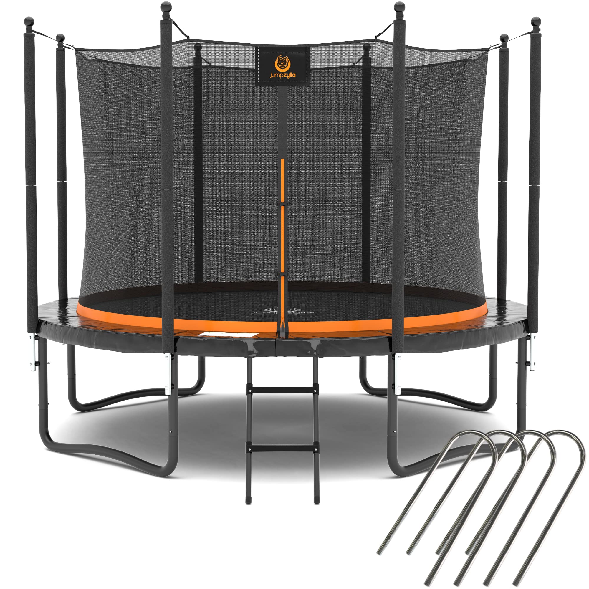 JUMPZYLLA Trampoline for Kids and Adults 10 FT 12 FT 14 FT - Recreational Outdoor Trampoline with Net - Straight Pole Fun Exerci