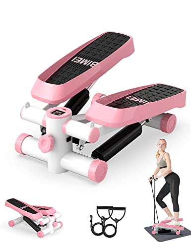 bubbacare Tohoyard Steppers for Exercise, Mini Stepper with LcD Monitor,  Quiet Fitness Stepper with Resistance Bands, gym Stair Stepper fo
