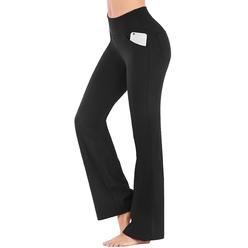 BUBBLELIME 29/31/33/35 4 Styles Women's Bootcut Yoga Pants Tummy  Control - Back Pockets_Shadowcharcoal XL_33