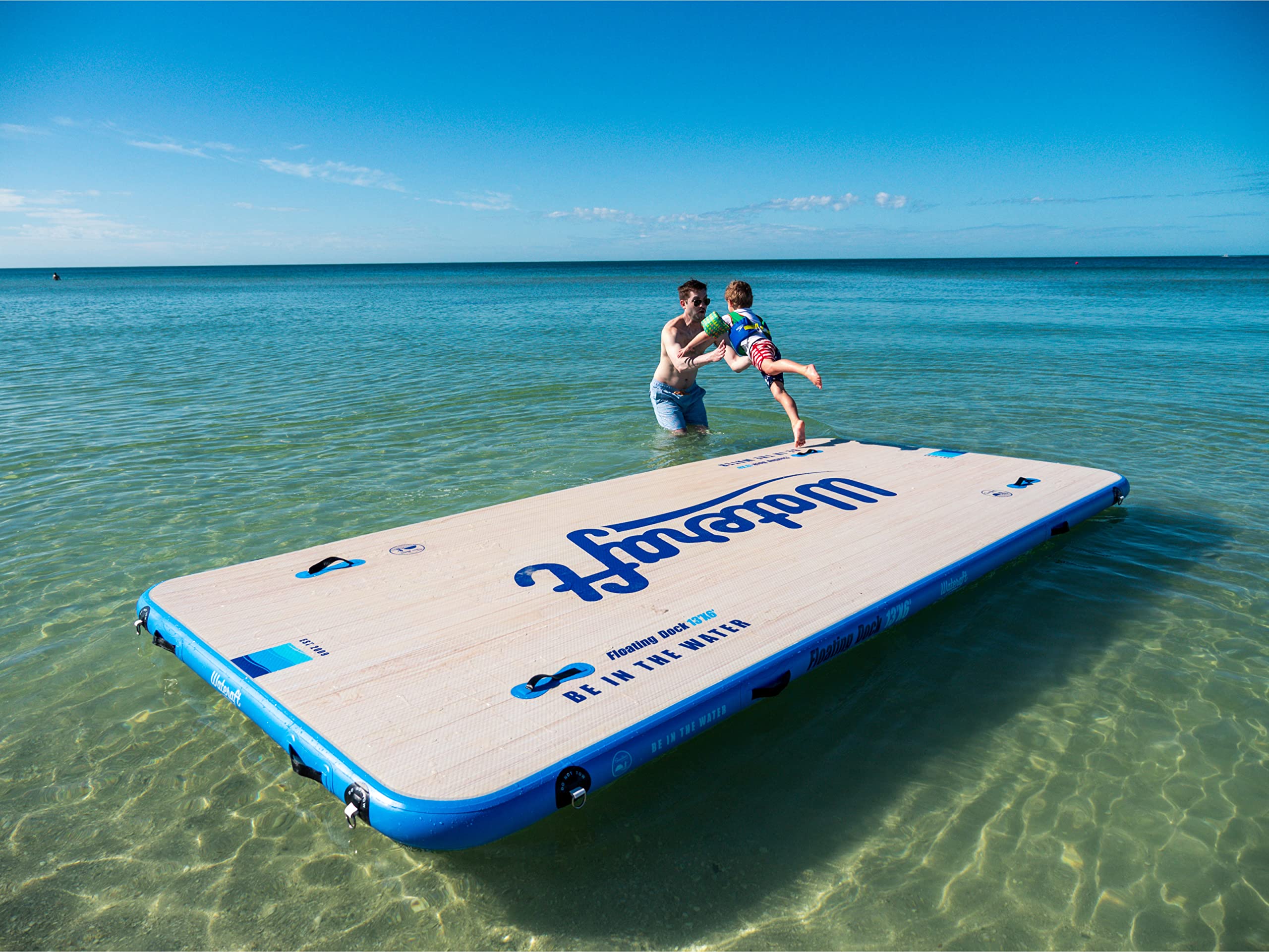 Wateraft Big Inflatable Floating Dock (13A x 6A) Stable Raft Platform