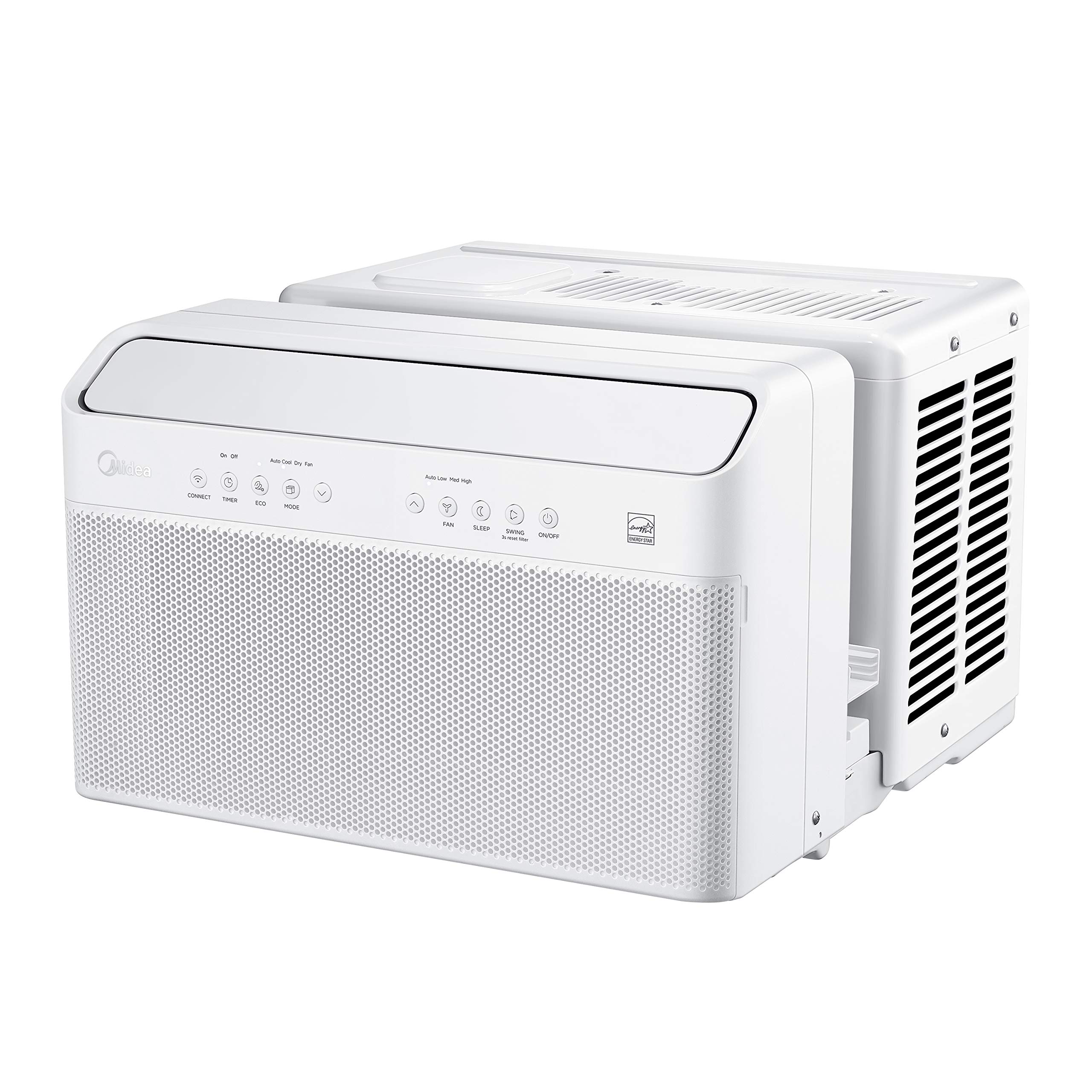 Midea 8,000 BTU U-Shaped Smart Inverter Window Air conditioner-cools up to 350 Sq Ft, Ultra Quiet with Open Window Flexibility, 