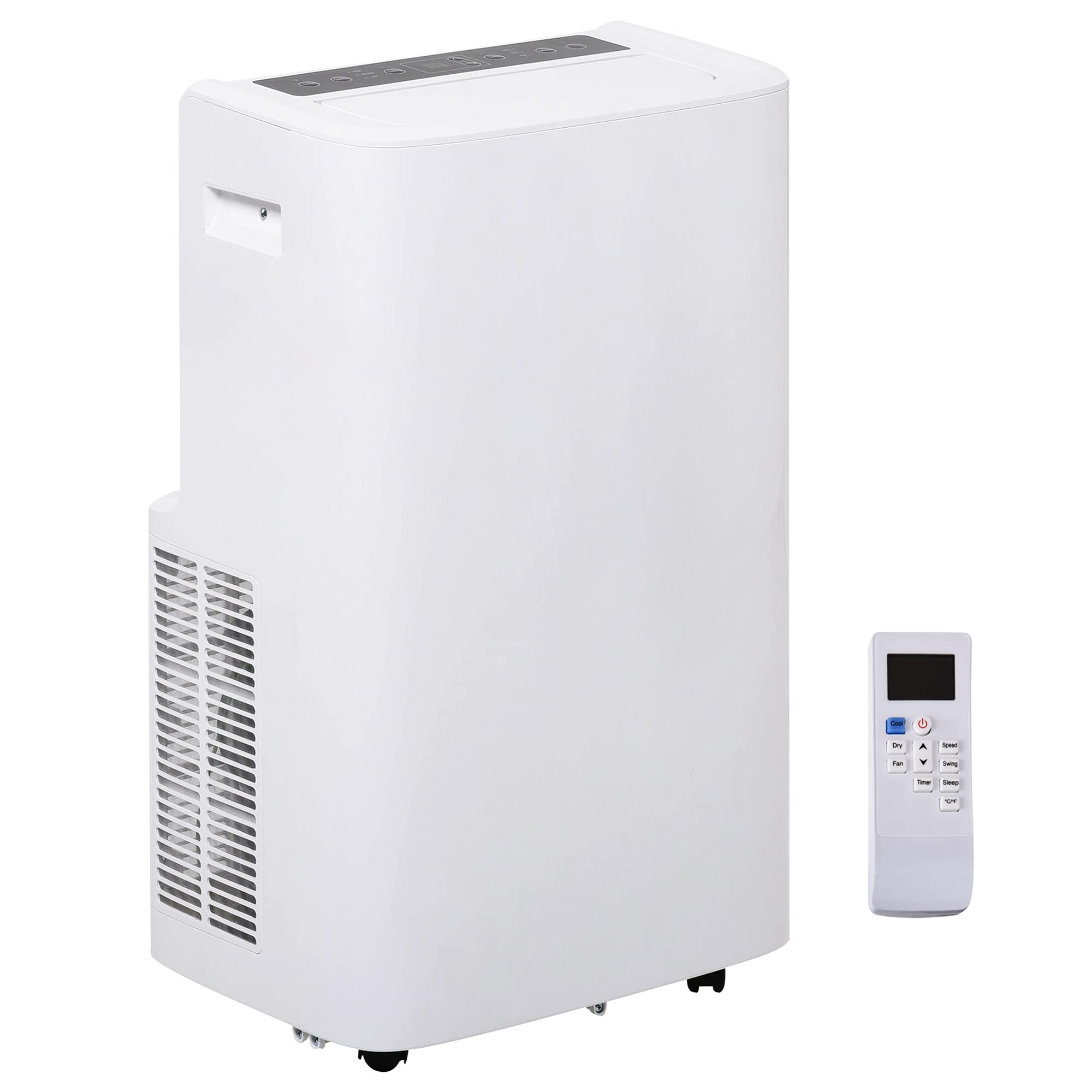 HOMcOM 12000 BTU Portable Air conditioner with cooling, Dehumidifier, Ventilating Function, Remote control,  LED Display, White