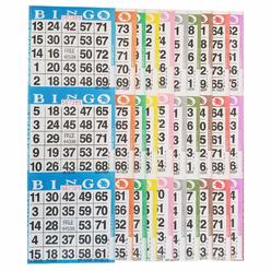 american games bingo paper game cards - 3 card - 10 bingo sheets - 100 books - 10 colors, made in usa