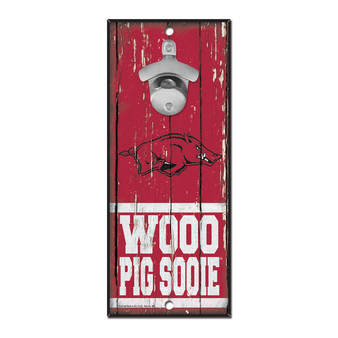 Wincraft Arkansas Razorbacks Sign Wood 5x11 Bottle Opener - Special Order