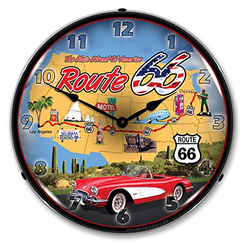 Collectable Sign and Clock Route 66 USA