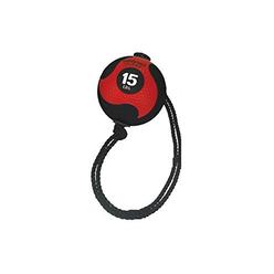 Aeromat 34525 15 lbs Elite Power Rope Medicine Ball - Black with Red
