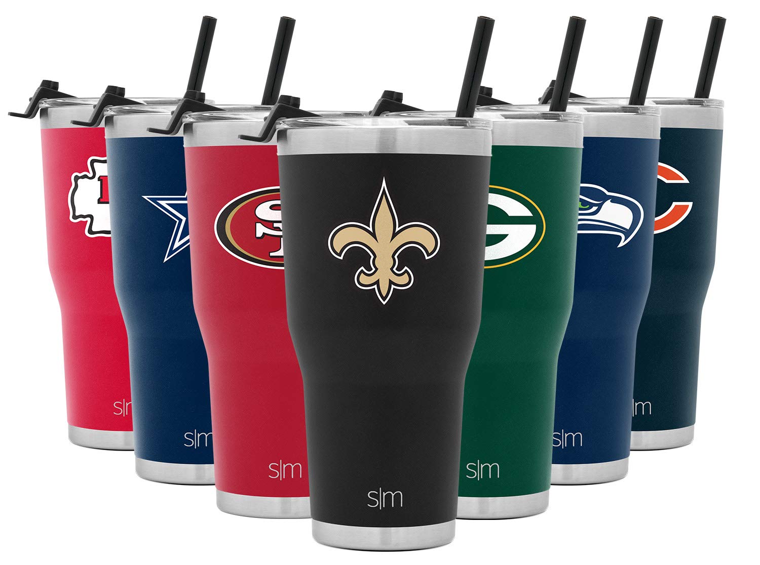 Simple Modern Officially Licensed Nfl New Orleans Saints Tumbler With Straw  And Flip Lid Insulated Stainless Steel 30Oz Thermos