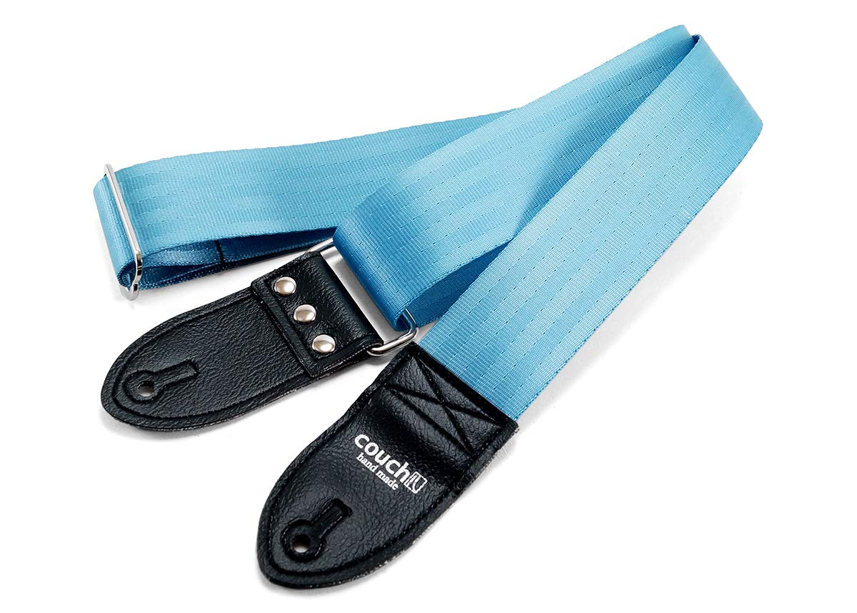 Couch The Original Recycled Seatbelt Guitar Strap Made In Usa By Couch Guitar Straps (Light Blue)