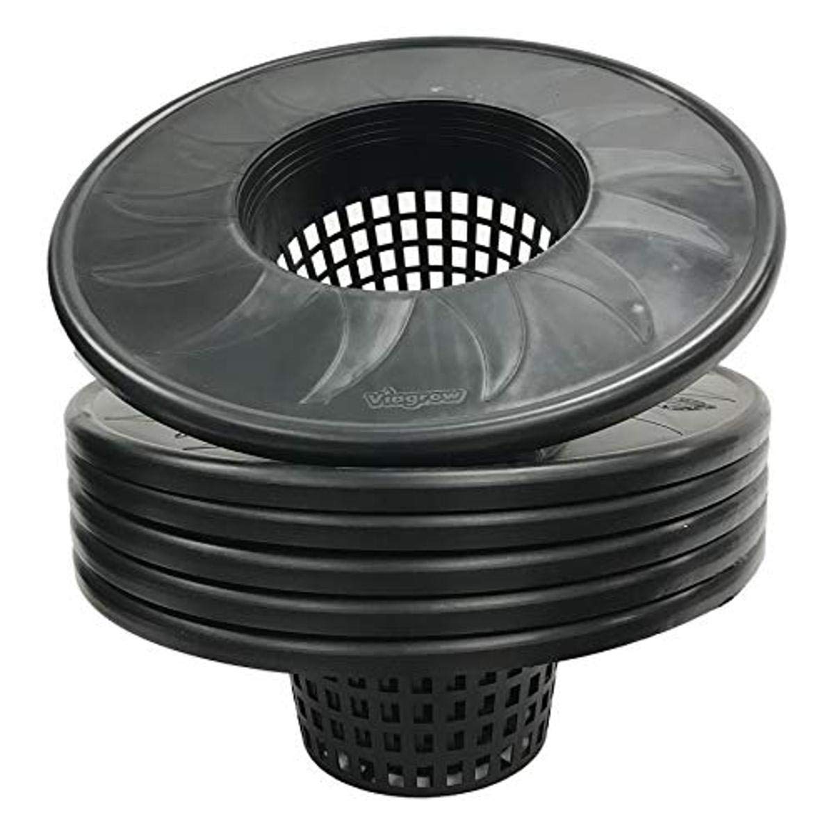 Viagrow V6Ml-6 Net Pot, 6 In 6-Pack, For 5 And 35 Gallon Bucket Net Pot Lids, Hydroponic Bucket Lids, Dwc Basket Lids