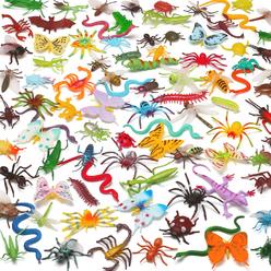 Laxdacee 100 Pcs Realistic Mini Bugs Toy, Plastic Insects Figurines For Kid Children Toddler, Fake Play Bug For Insect Themed Garden Part
