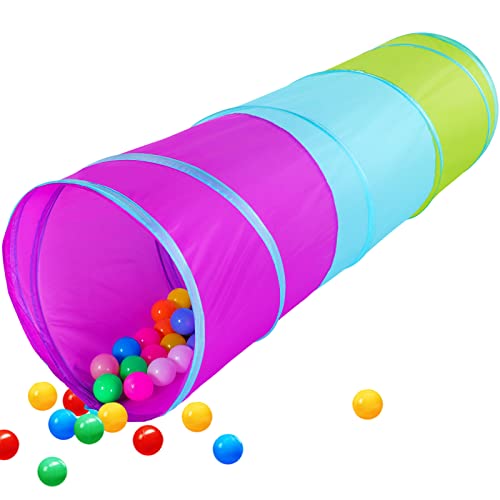 Ibabify Kids Crawl Through Play Tunnel, Pop Up Baby Tunnel For Toddlers- Indoor Crawl Tube For Kids, Indoor  Outdoor Game Tent T