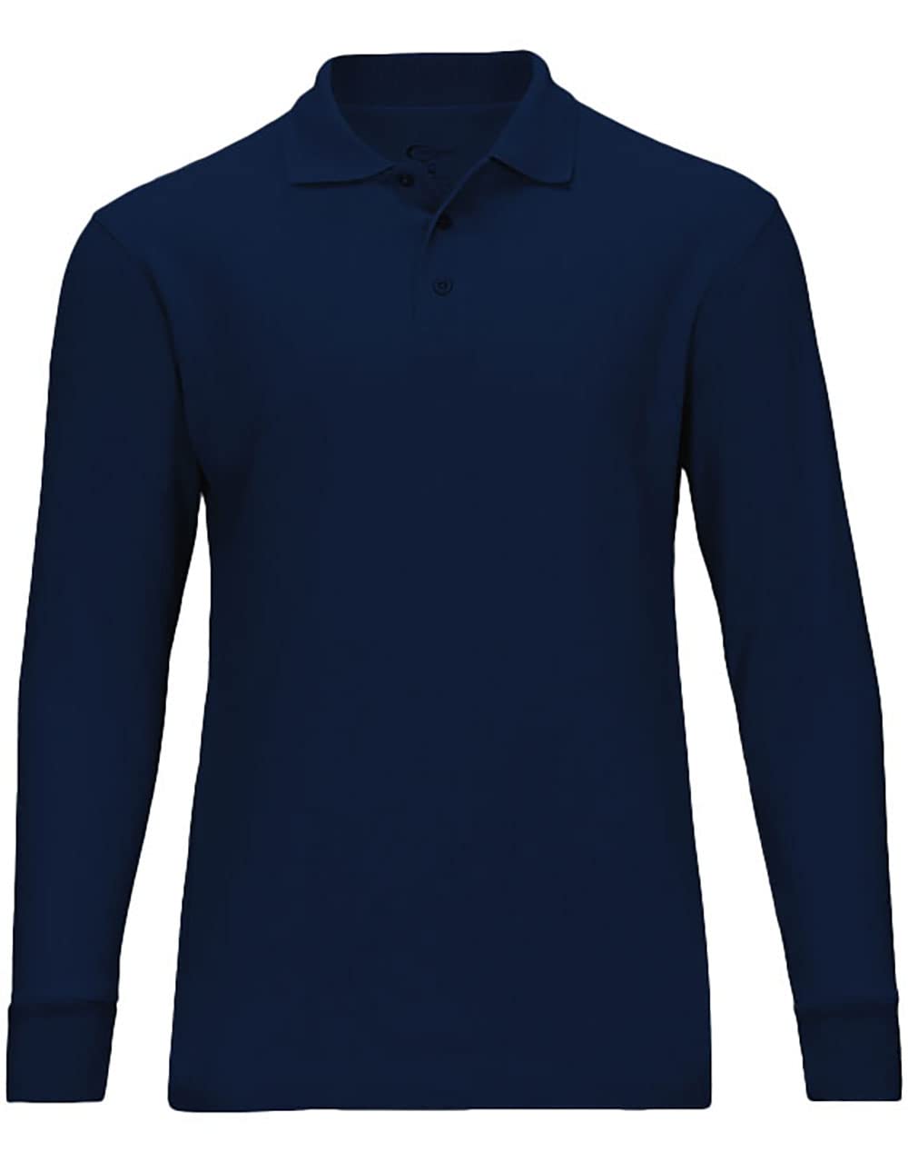Premium Wear Mens Long Sleeve Polo Shirts - Stain Guard Polo Shirts For Men - Navy - Medium