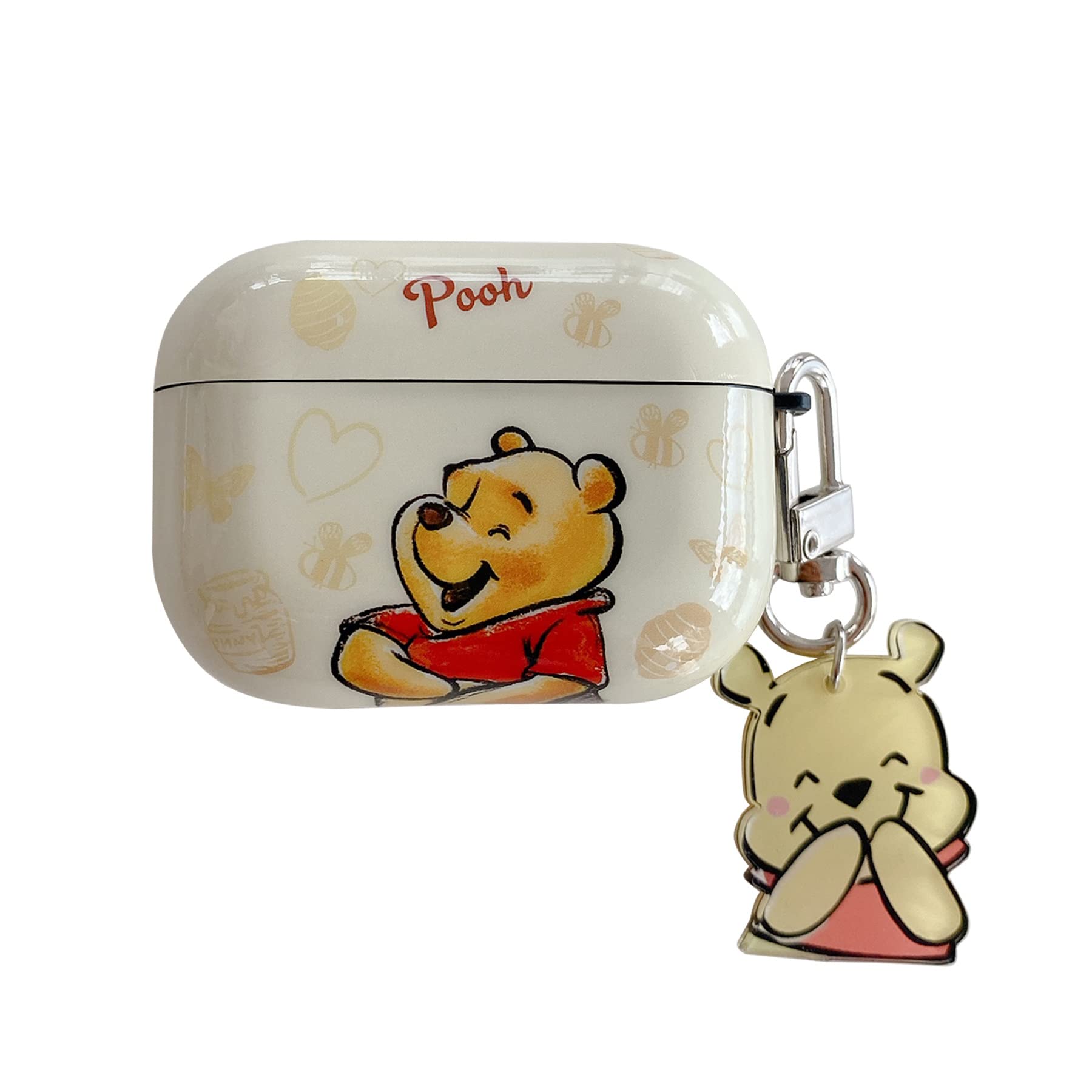 ChillNChic Soft Tpu Case With Charm And Keychain For Apple Airpods Pro 2019 Model Yellow Winnie The Pooh Bear Laugh Cute Lovely Adorable Ka
