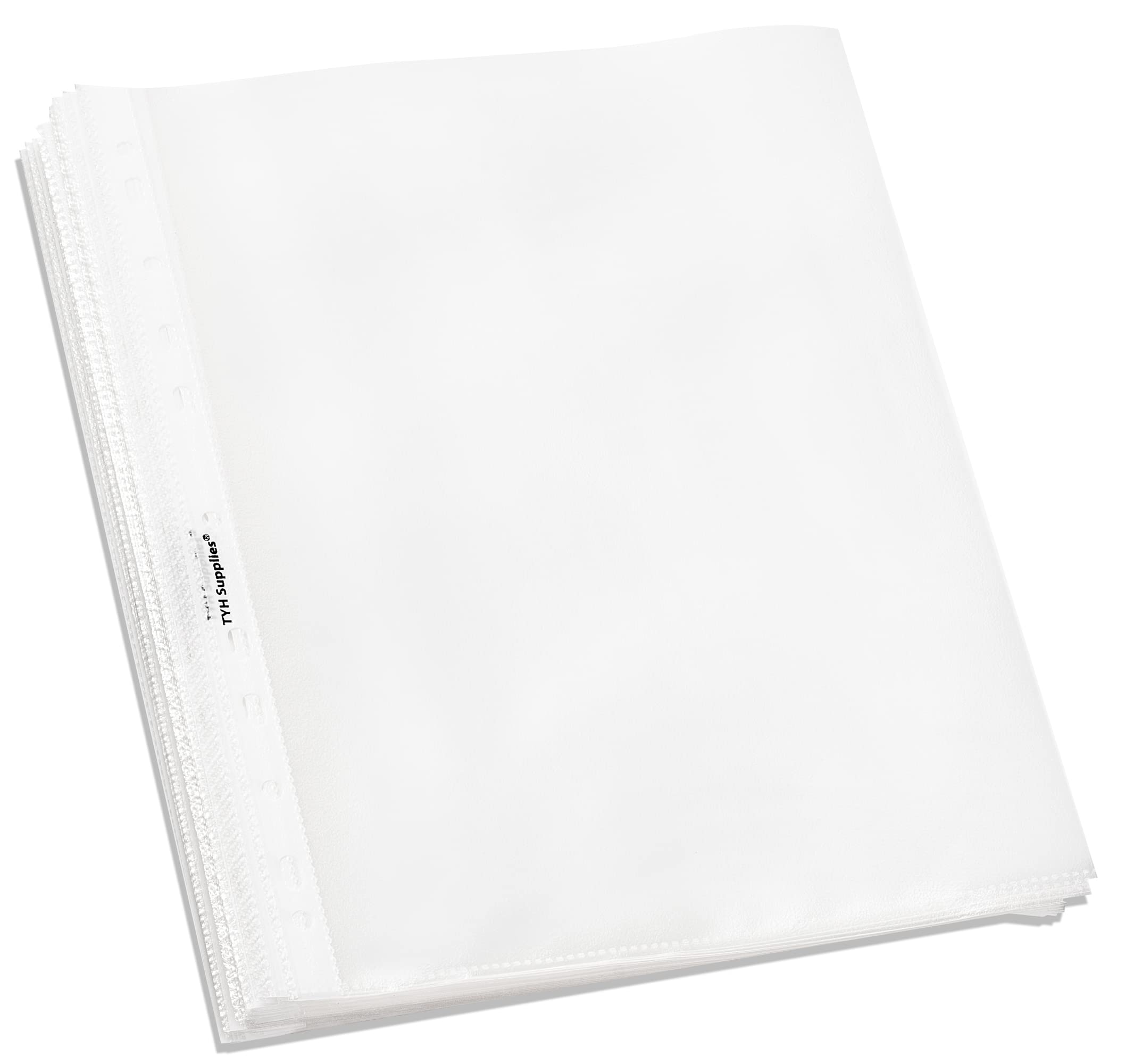 TYH Supplies TYHSP1000 Tyh Supplies 200 Pack Clear Sheet Protectors For 3  Ring Binder 85 X 11 Inch Non-Glare Standard 11 Hole Plastic Page Protectors  F