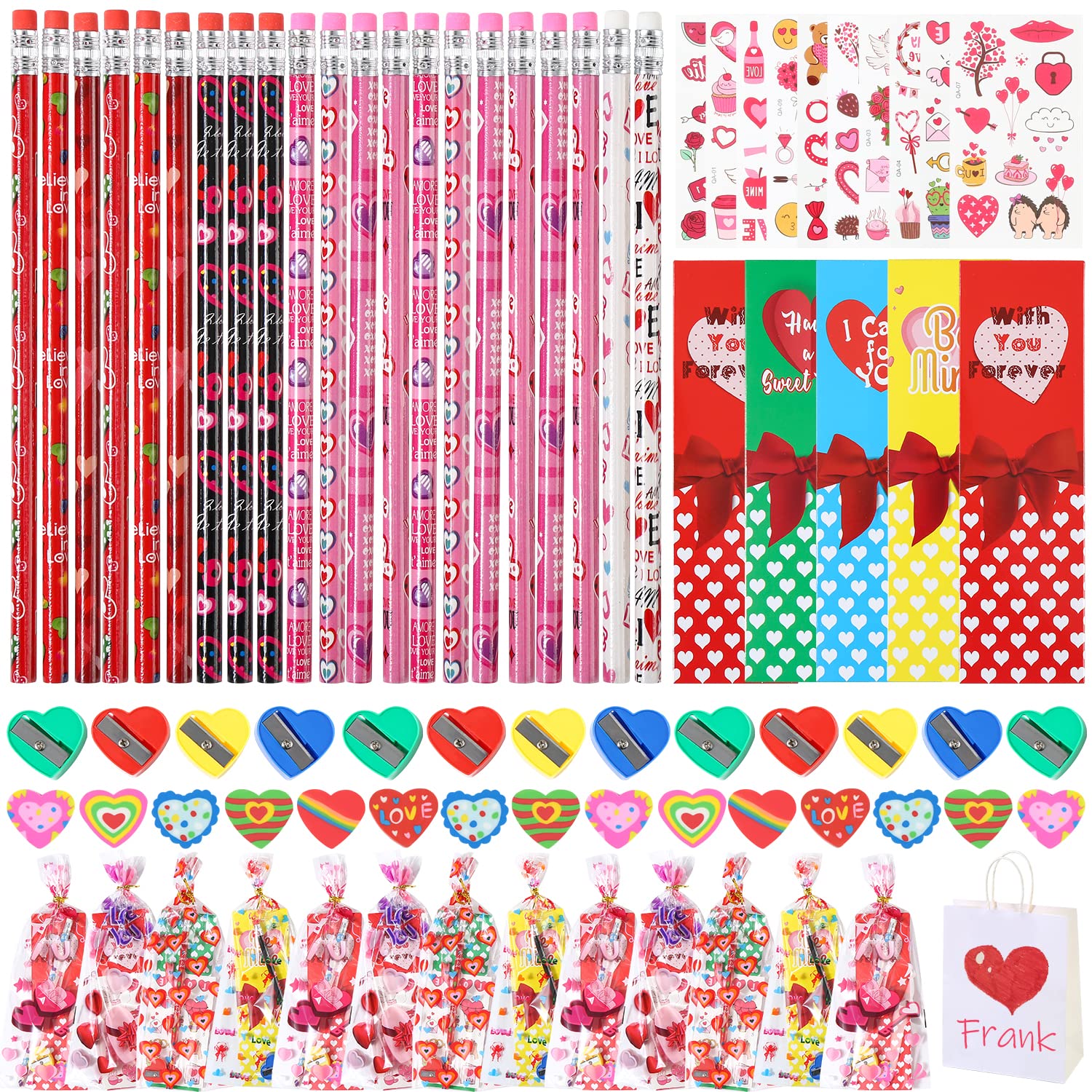 DOBKDTUYS 0 Valentines Gifts For Kids Classroom, 28Pack Valentines  Stationery Set Includes Valentines Exchange Cards, Valentines Pencils Era
