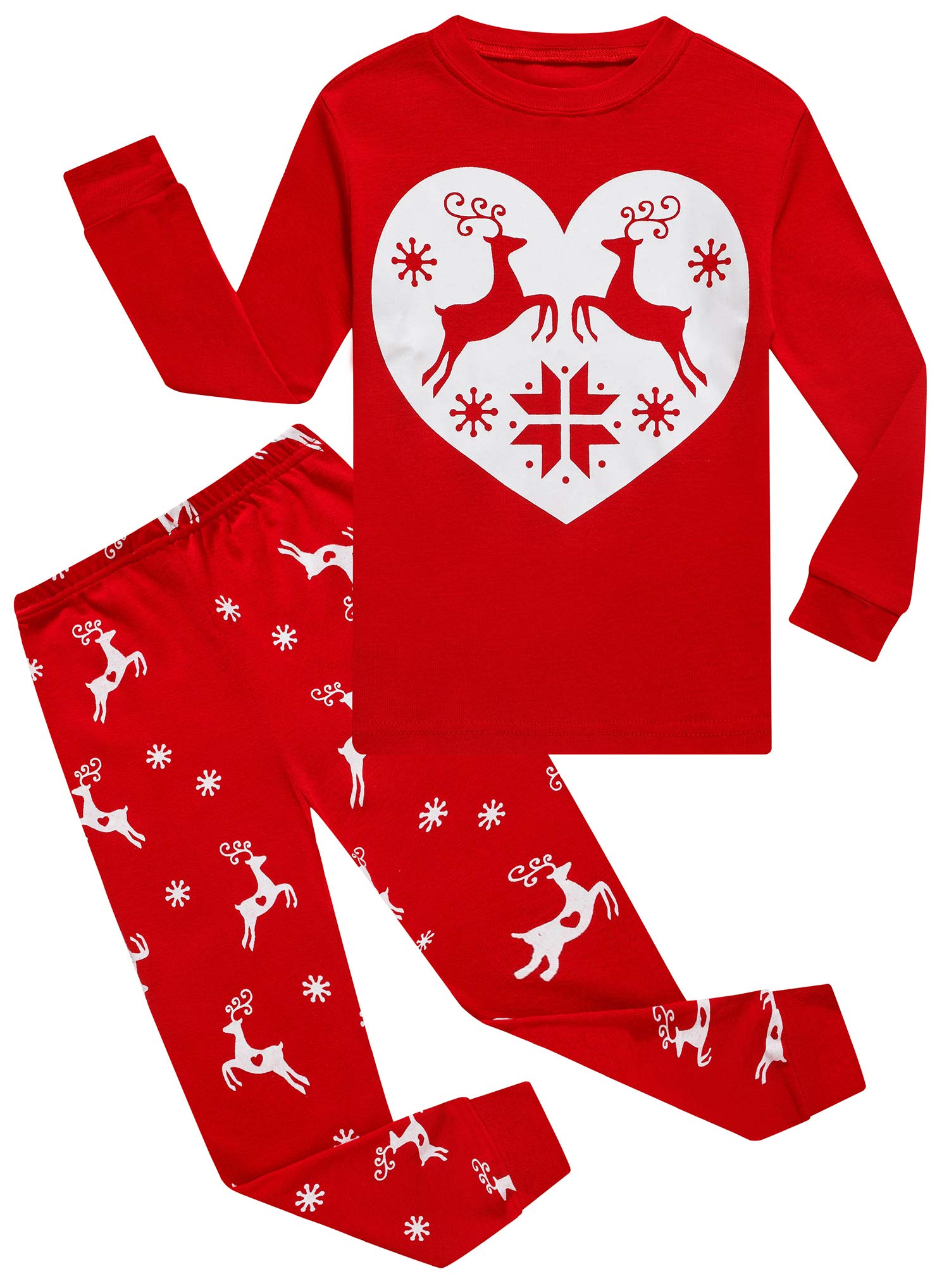 Kikizye Baby Girls Boys Long Sleeve Christmas Pajamas Sets 100 Cotton Red Pyjamas Toddler Infant Kids 12-18 Months Reindeer
