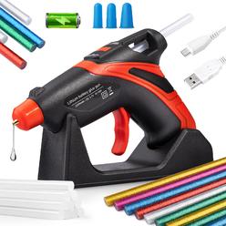 Calaytaly Cordless Hot Glue Gun, Calaytaly Rechargeable Cordless Glue Gun With 30Pcs Glue Sticks (7Mmx150Mm), Fast Preheating  Automatic P