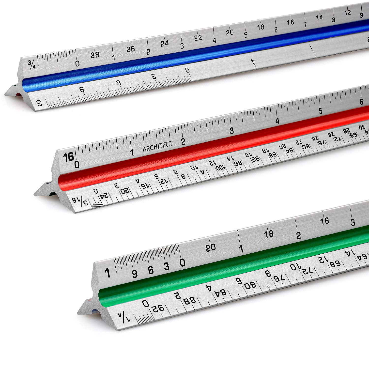 Hutou 12 Architectural Scale Ruler Aluminum Architect Scale Triangular Scale Ruler For Architects, Draftsman, Students And Engineers,