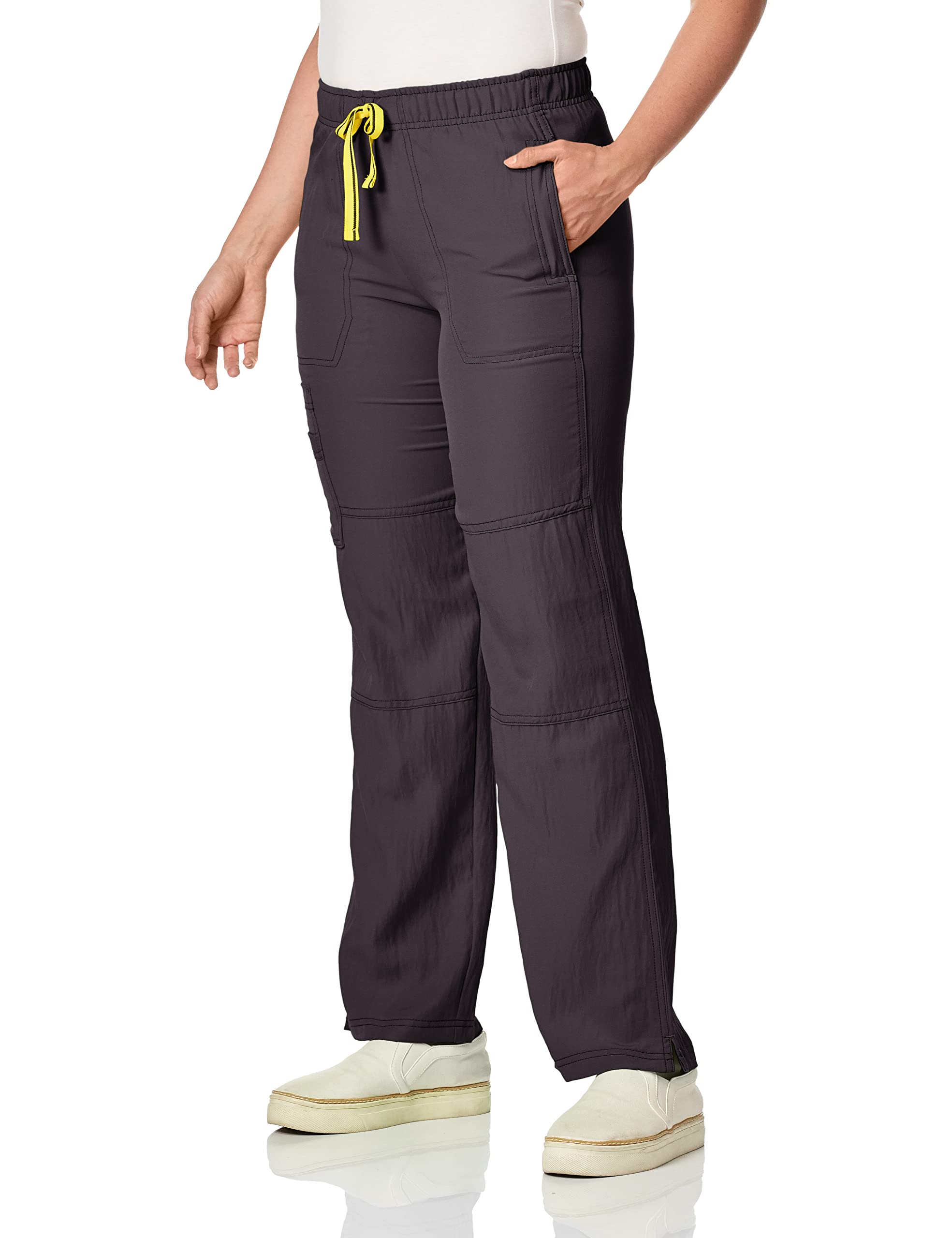 Wonderwink Womens Four Stretch Womens Cargo Medical Scrubs Pants, Grey, Xx-Large Petite Us