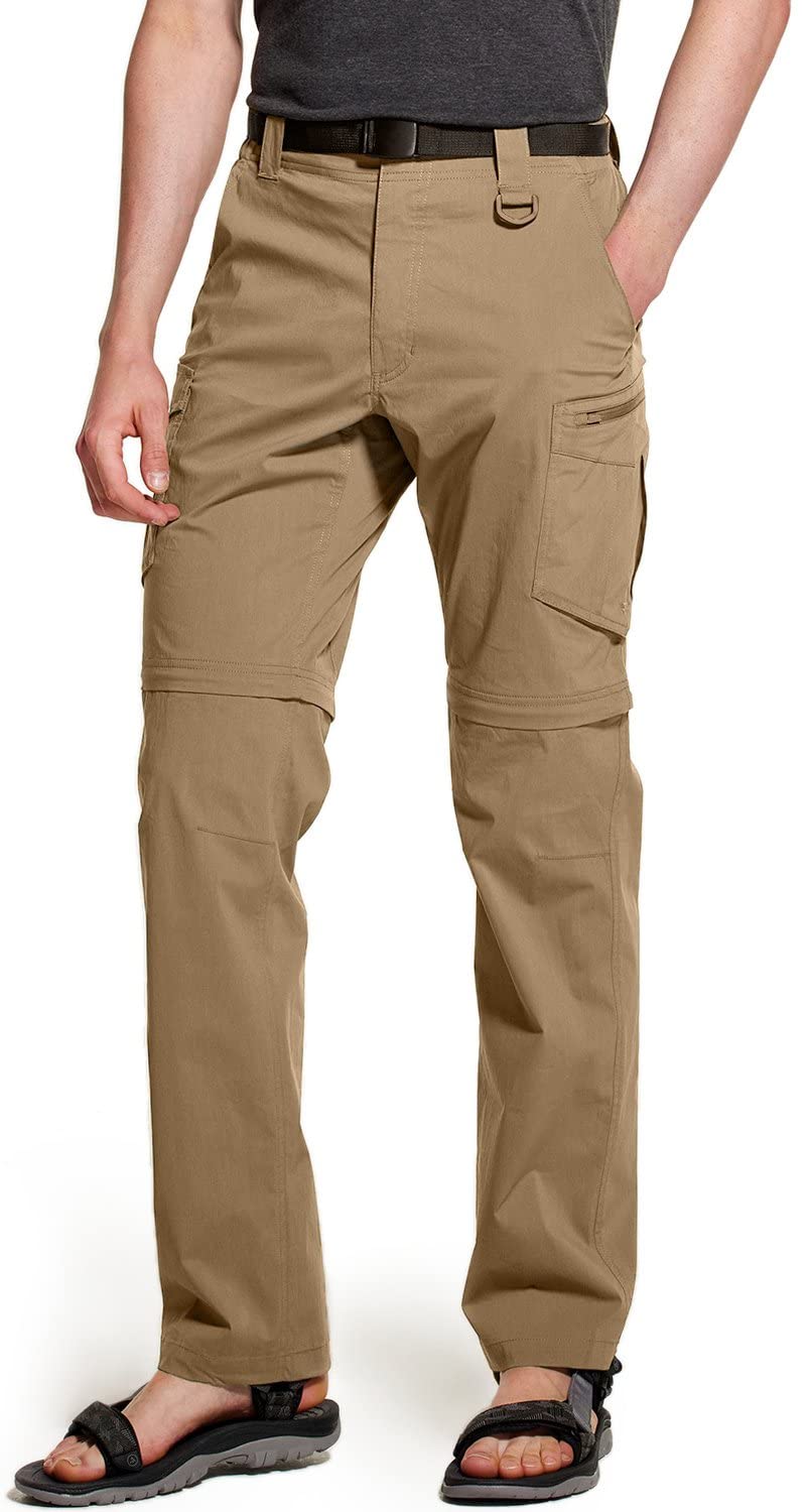 Cqr Mens Convertible Cargo Pants, Water Resistant Hiking Pants, Zip Off Lightweight Stretch Upf 50 Work Outdoor Pants, Lightweig