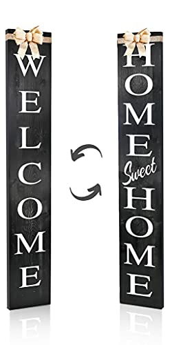 DOLLAN GIVING LIFE T Outdoor 2In1 Welcome Sign For Front Door, Vertical Welcome Sign For Front Porch Standing,Welcome Home Sign,Porch Signs, Intercha