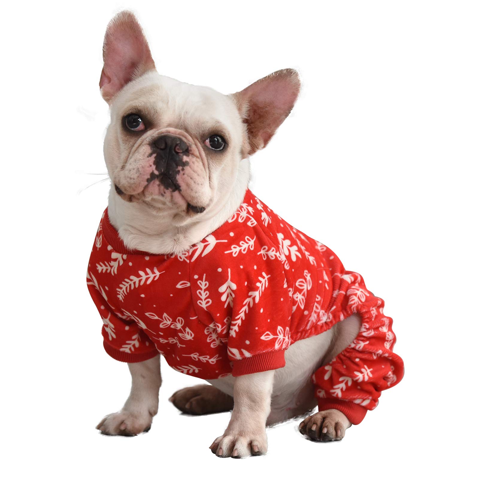 Cutebone Dog Pajamas Christmas Tree Branches Dog Apparel Dog Jumpsuit Pet Clothes Pajamas P18L