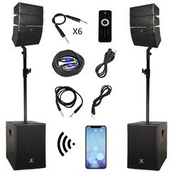 RK RECK Reck Club 3000 4000 Watt Djpowered Pa Speaker System Combo Set With Bluetoothusbsd Cardremote Control (Two 12-Inch Subwoofers An
