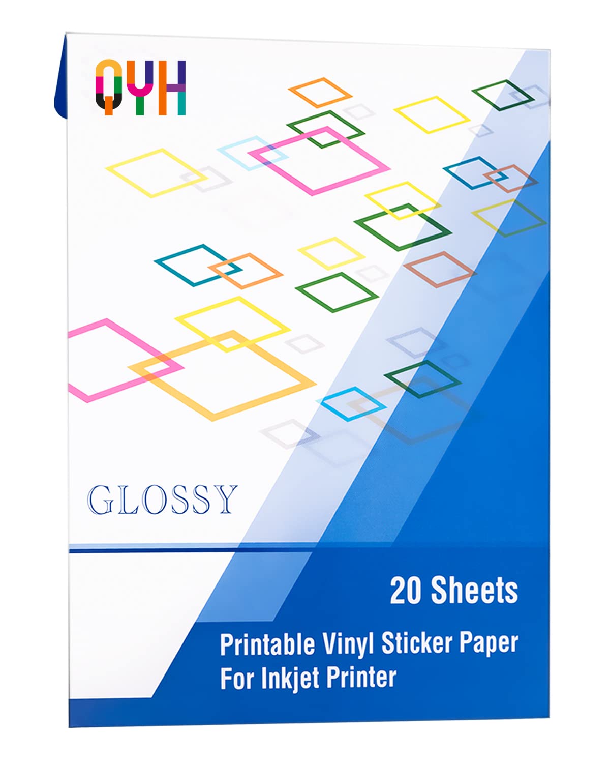 QYH Printable Vinyl Sticker Paper For Inkjet Printer Glossy Labels 20  Sheets For Cricut 85X11 White Waterproof